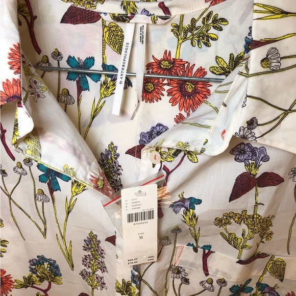 By Anthropologie floral oversized Short-Sleeve Pajama Top size M - Picture 5 of 9